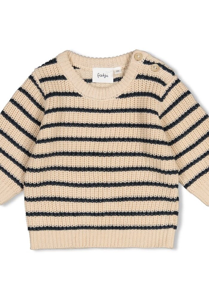 Feetje Sweater gebreid streep - Winter Denims Taupe