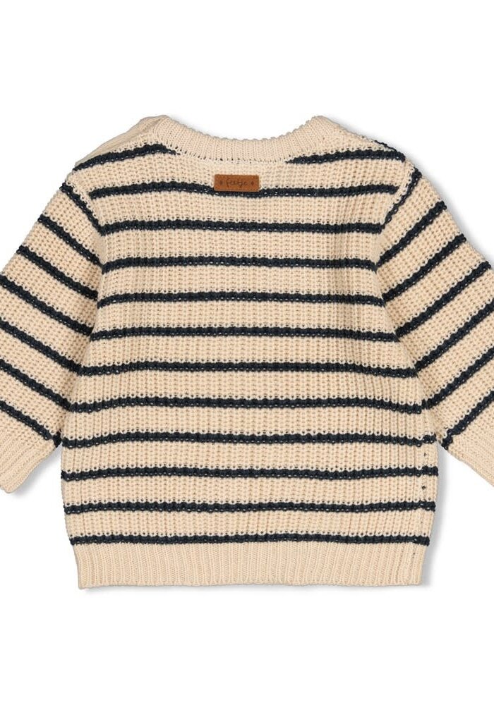 Feetje Sweater gebreid streep - Winter Denims Taupe