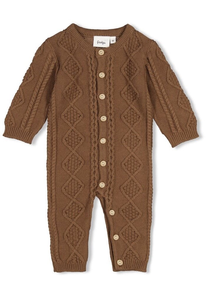 Feetje Pak gebreid cable-knit - The Knits Bruin