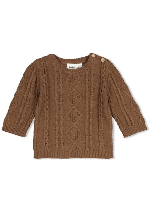 Feetje Feetje Sweater gebreid cable-knit - The Knits Bruin