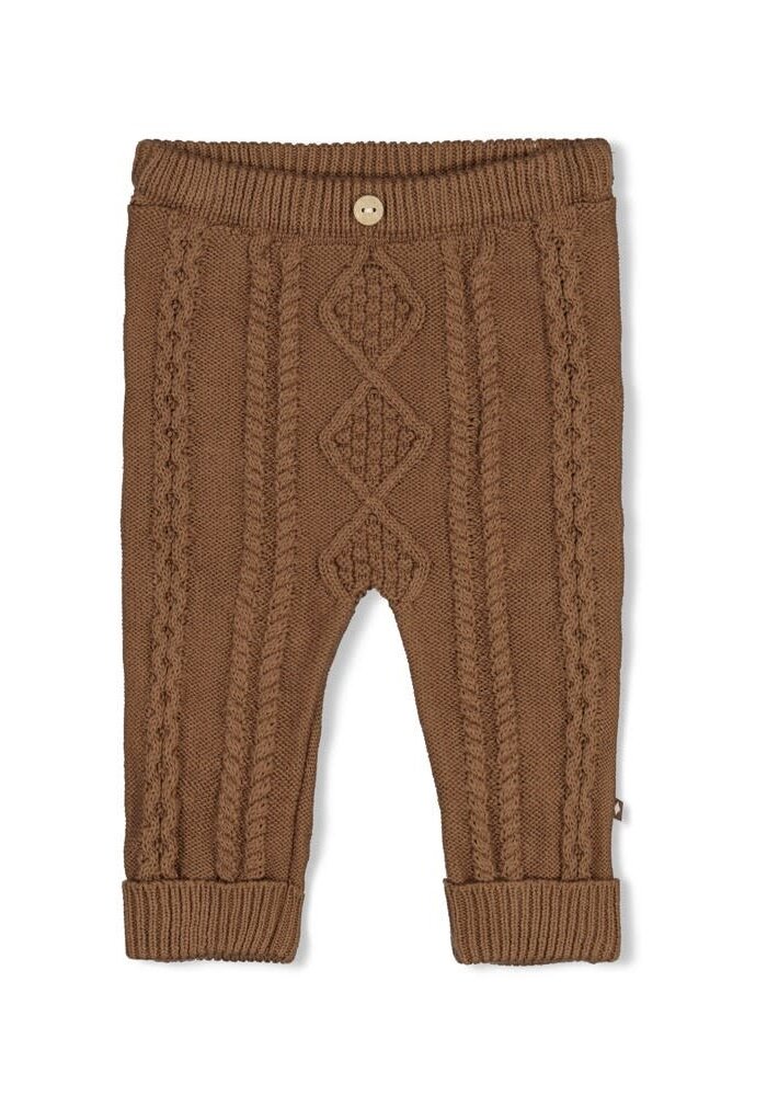 Feetje Broek gebreid cable-knit - The Knits Bruin