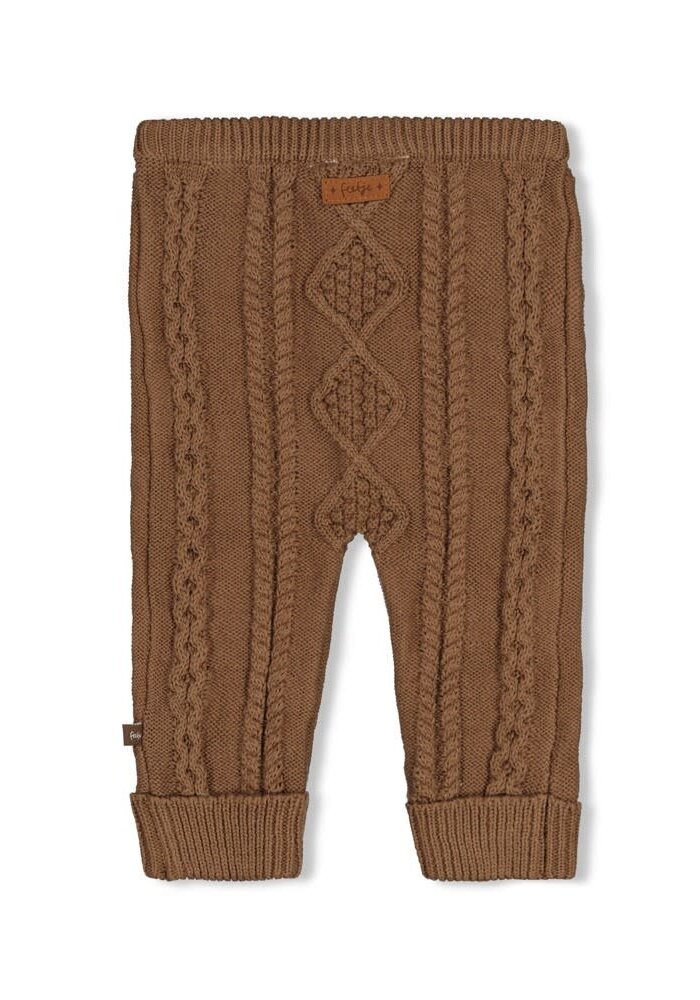 Feetje Broek gebreid cable-knit - The Knits Bruin