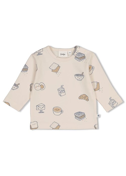 Feetje Feetje Longsleeve AOP - Breakfast Buddy Creme