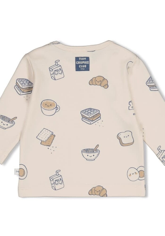Feetje Longsleeve AOP - Breakfast Buddy Creme