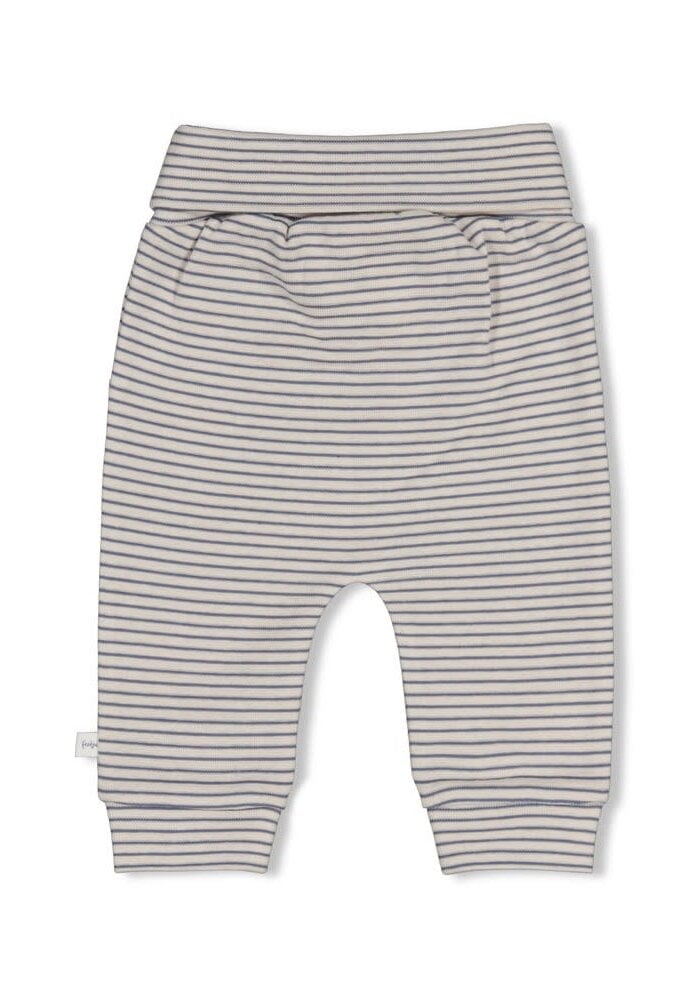 Feetje Broek rib met streep - Breakfast Buddy Blauw