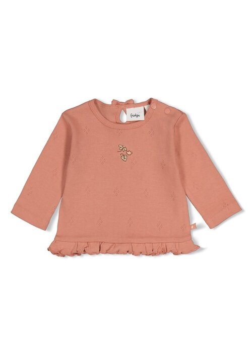 Feetje Feetje Longsleeve pointelle rib - Fall in Love Roze