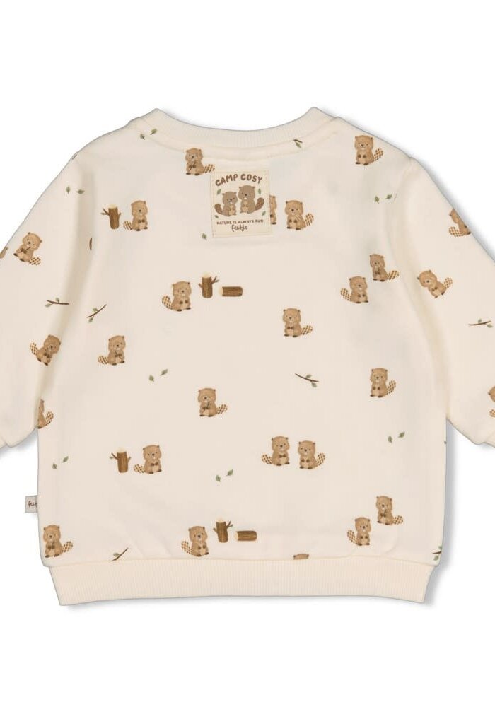 Feetje Sweater AOP relaxed fit - Tiny Timber Tales Offwhite