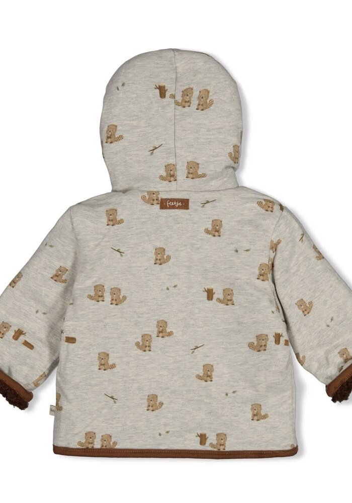 Feetje Omkeerbaar teddy jasje met capuchon - Tiny Timber Tales Bruin