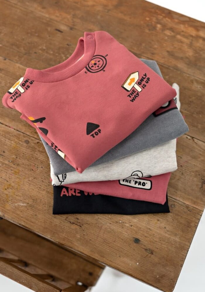 Feetje Sweater AOP - Mountain Top Offwhite melange