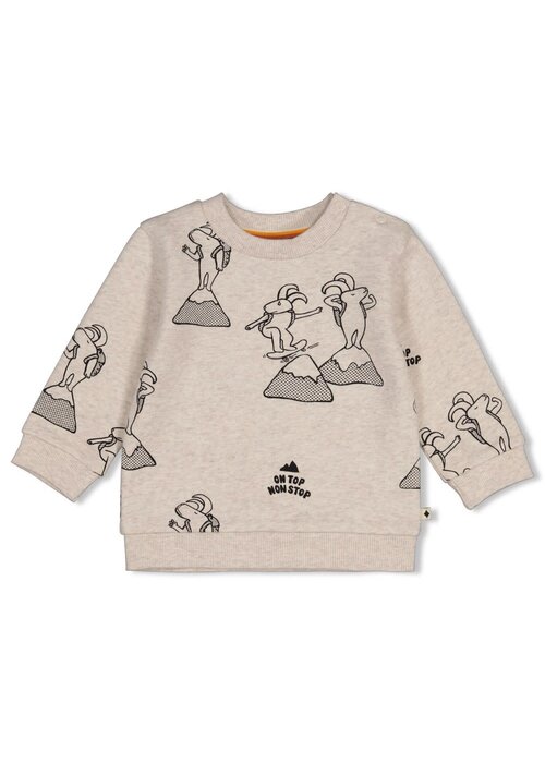 Feetje Feetje Sweater AOP - Mountain Top Offwhite melange