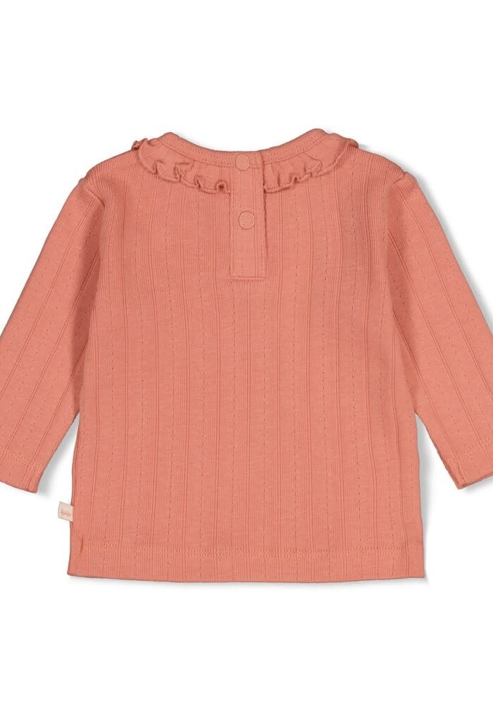 Feetje Longsleeve pointelle rib - Forest Garden Roze