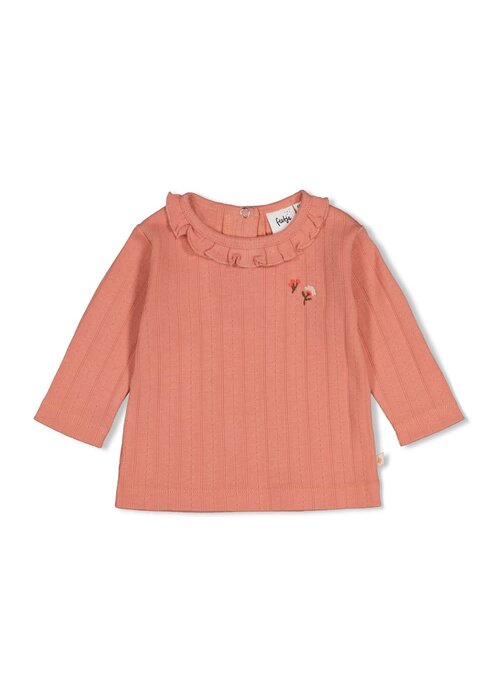 Feetje Feetje Longsleeve pointelle rib - Forest Garden Roze