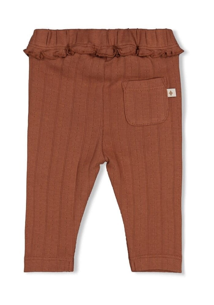 Feetje Legging pointelle rib - Forest Garden Bruin