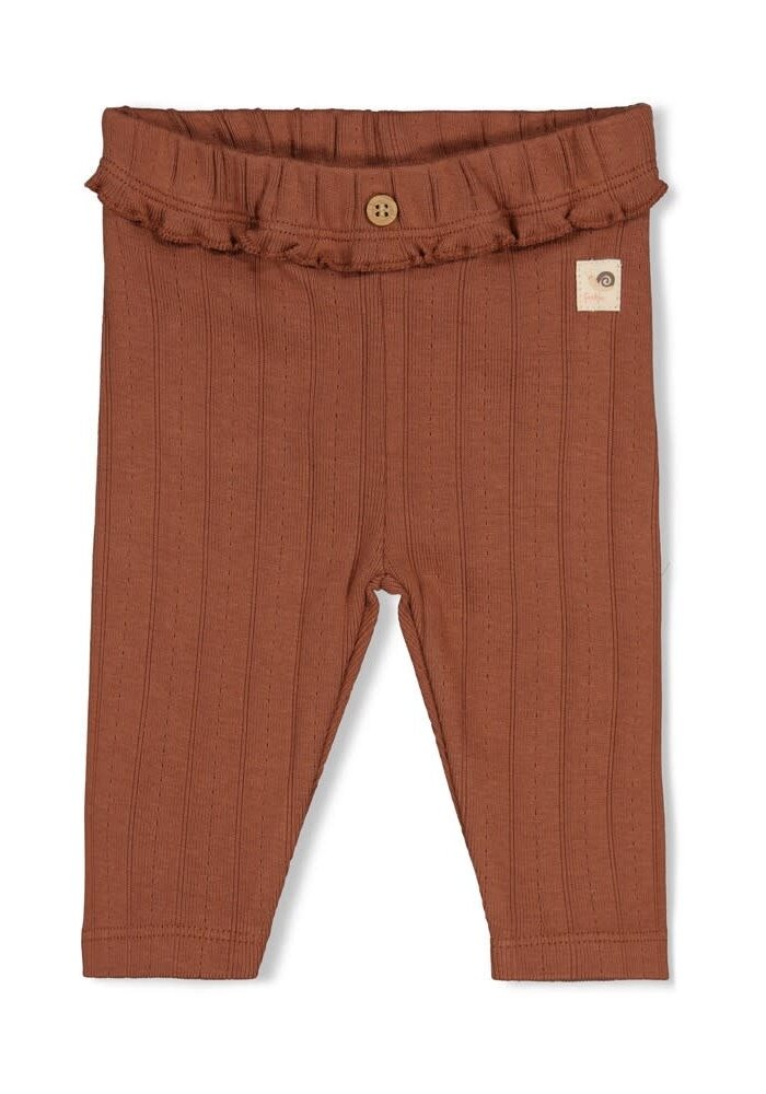Feetje Legging pointelle rib - Forest Garden Bruin