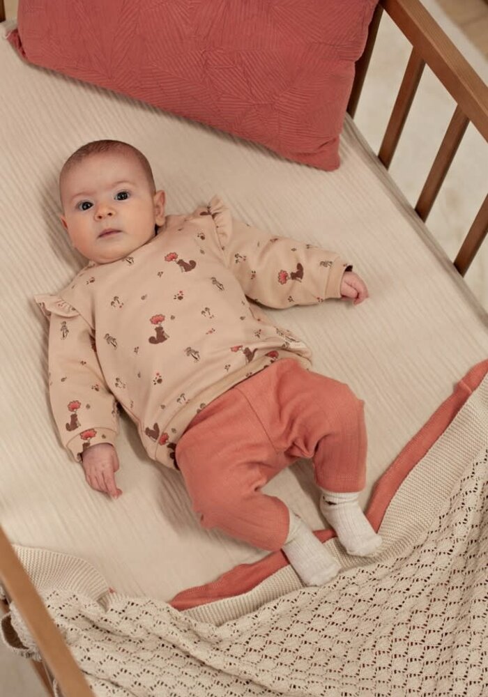 Feetje Legging pointelle rib - Forest Garden Roze