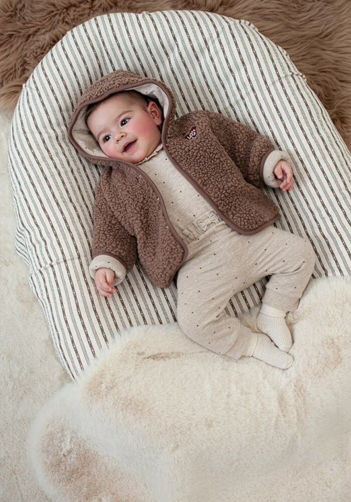Feetje Romper AOP - My Little Love Taupe melange