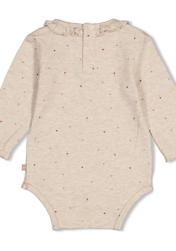 Feetje Romper AOP - My Little Love Taupe melange