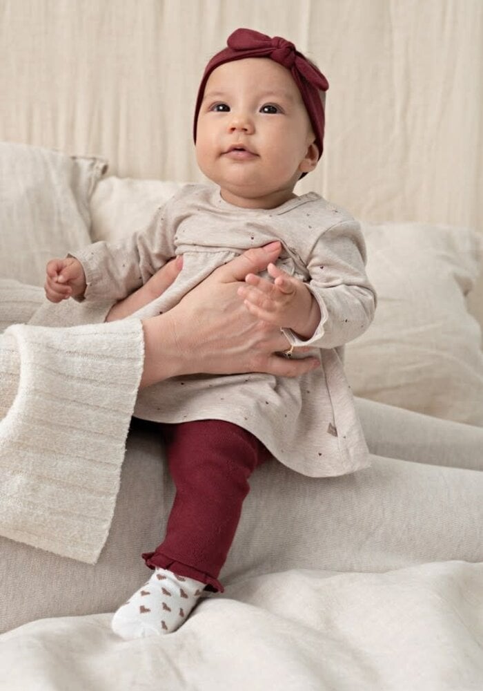 Feetje Jurk AOP - My Little Love Taupe melange