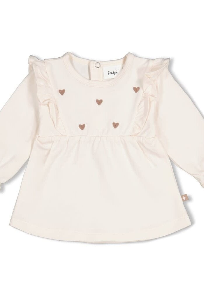 Feetje Longsleeve ruches - My Little Love Offwhite