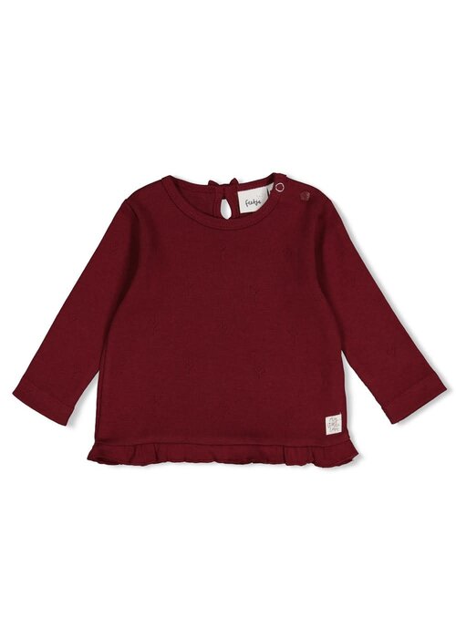 Feetje Feetje Longsleeve pointelle rib - My Little Love Bordeaux