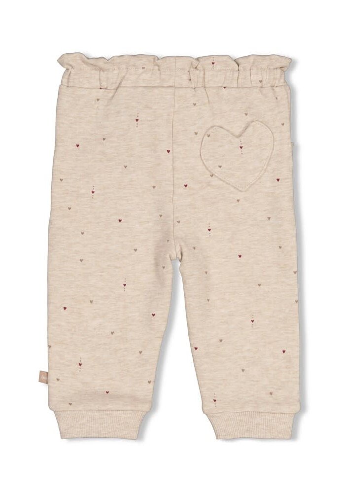 Feetje Broek AOP - My Little Love Taupe melange