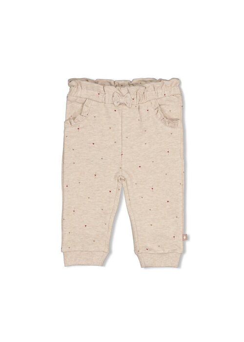Feetje Feetje Broek AOP - My Little Love Taupe melange