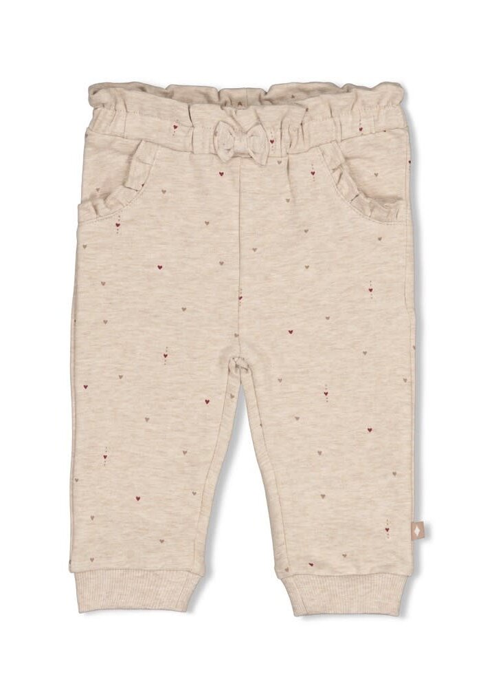 Feetje Broek AOP - My Little Love Taupe melange