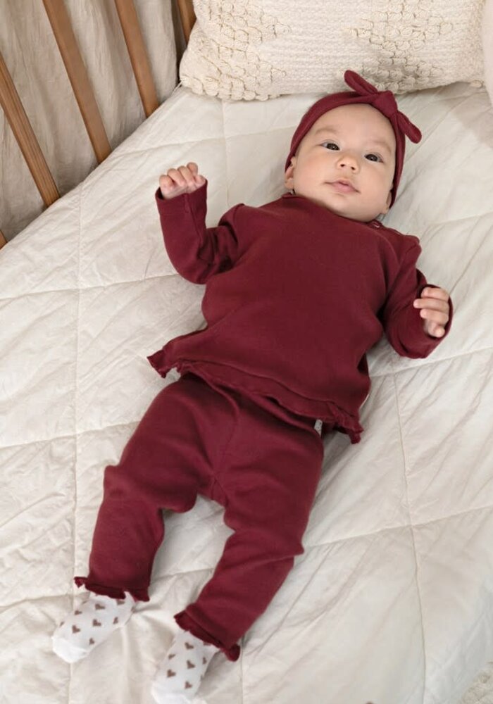 Feetje Legging pointelle rib - My Little Love Bordeaux