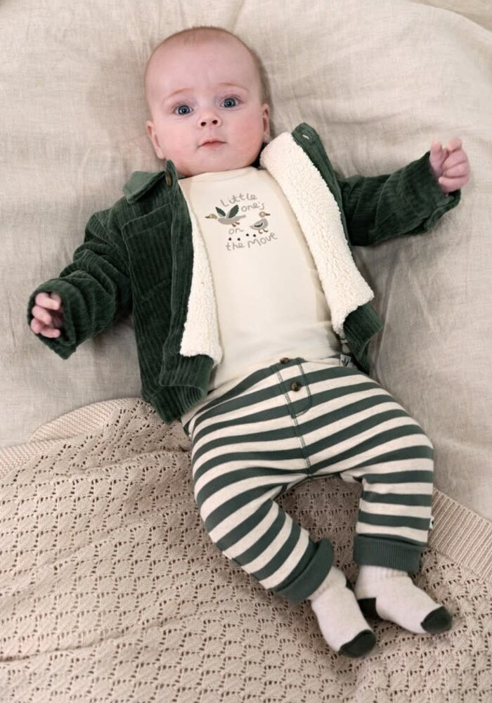 Feetje Jasje velours rib - Wiggle and Waddle Groen