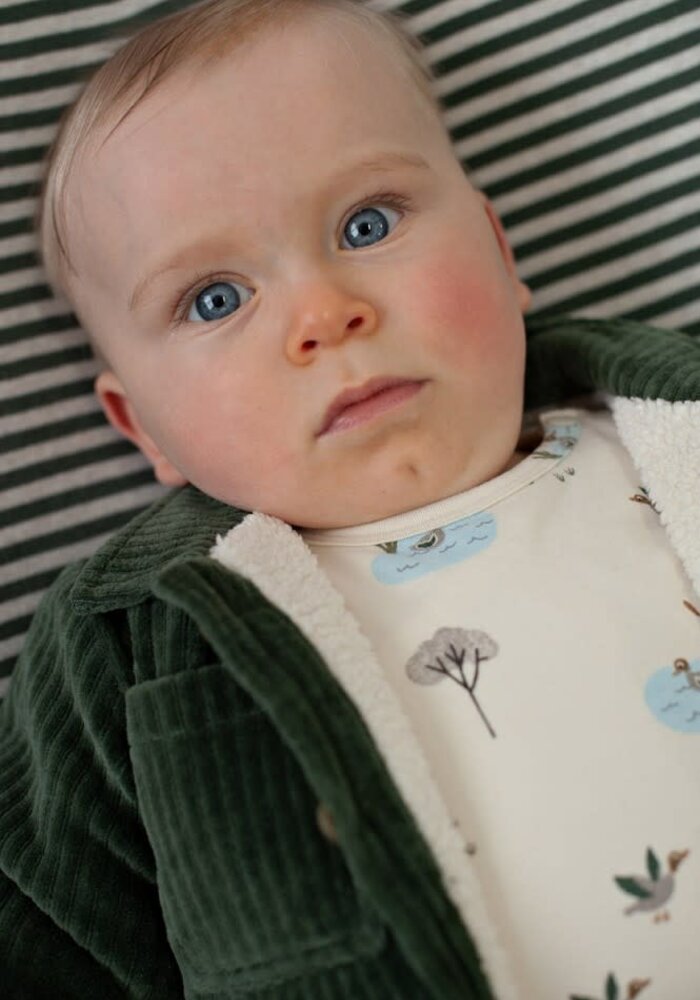 Feetje Jasje velours rib - Wiggle and Waddle Groen