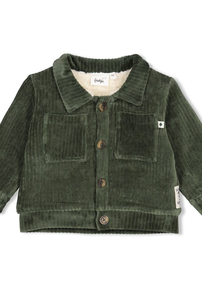 Feetje Jasje velours rib - Wiggle and Waddle Groen