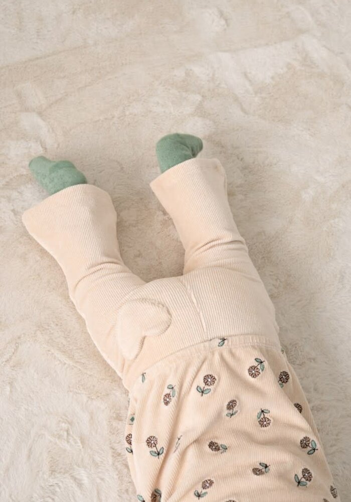 Feetje Sweater velours rib met borduursels - Lucky Bloombird Offwhite
