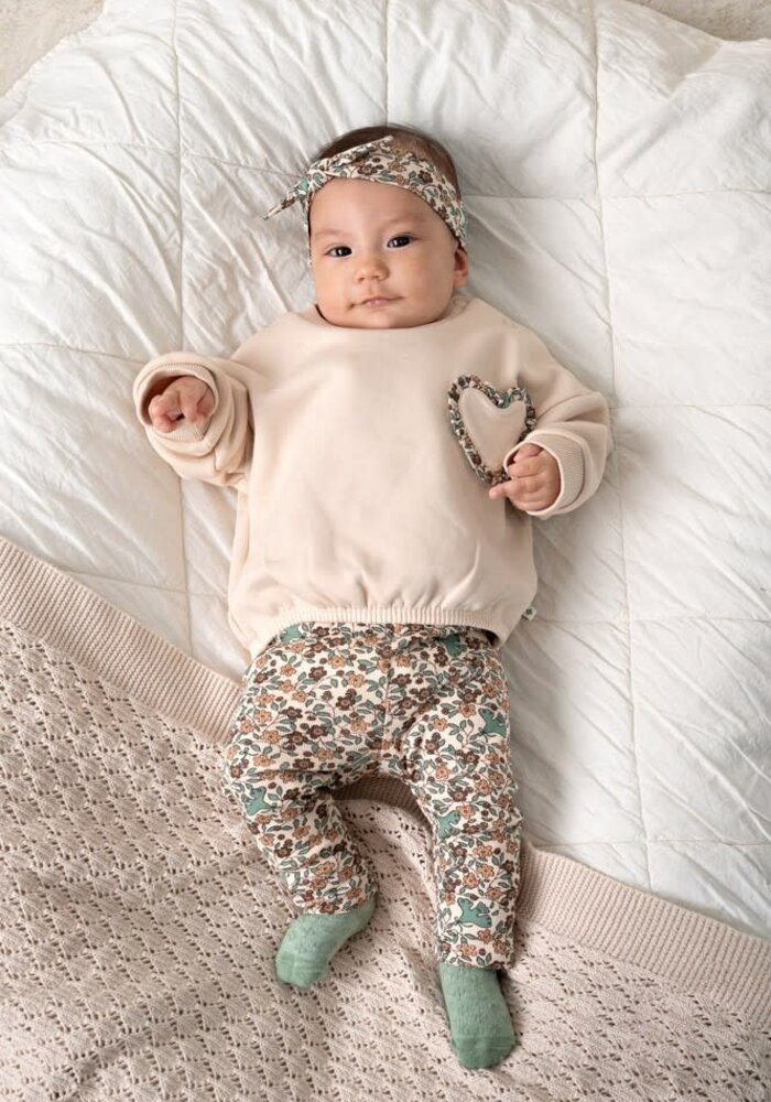 Feetje Legging rib AOP - Lucky Bloombird Offwhite