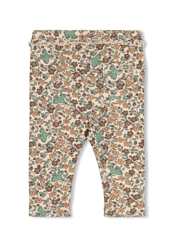Feetje Legging rib AOP - Lucky Bloombird Offwhite