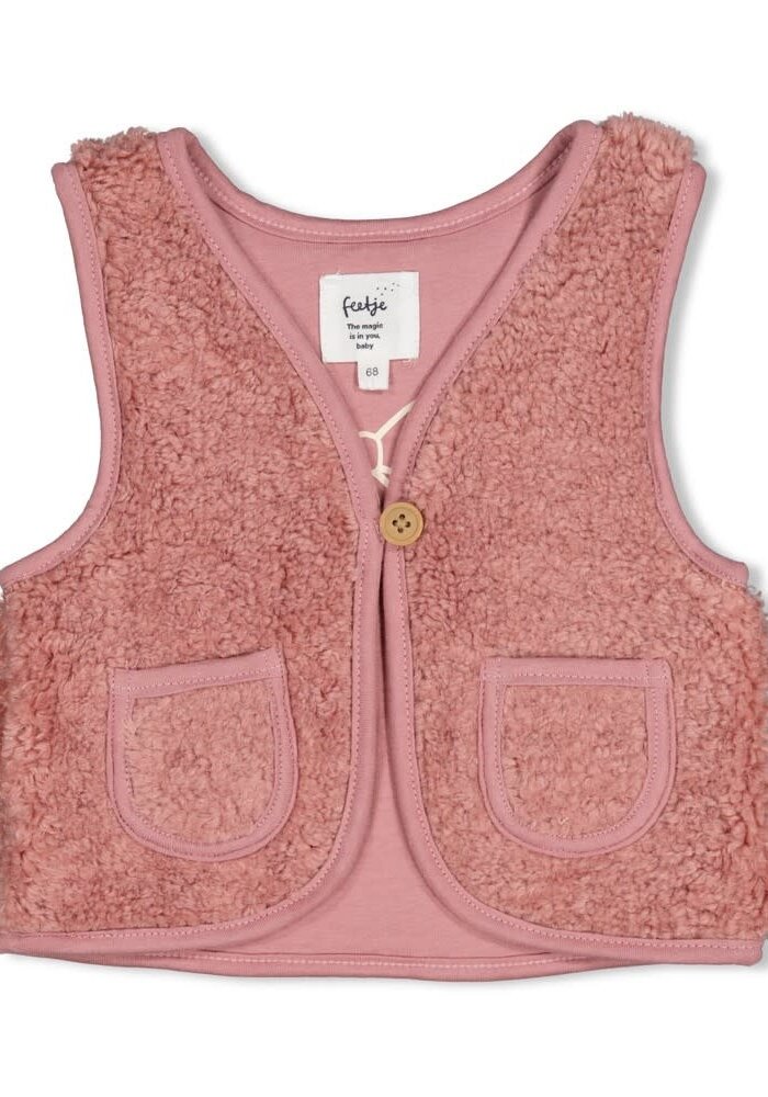 Feetje Teddy gilet - Dress to Impress Mauve