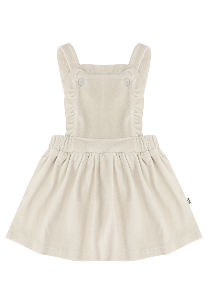 House of Jamie Ruffled Salopette Dress Sandshell (Rib Velvet)