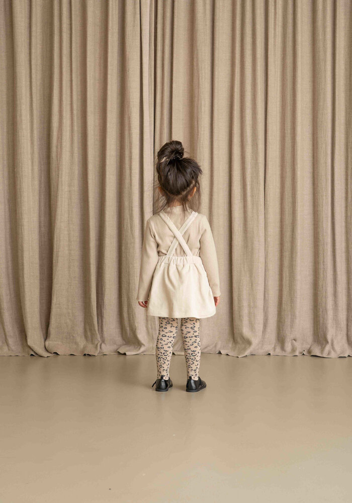 House of Jamie Ruffled Salopette Dress Sandshell (Rib Velvet)