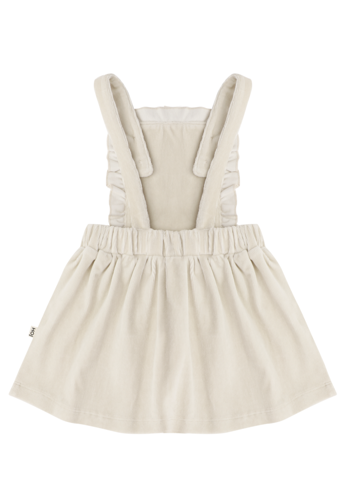 House of Jamie Ruffled Salopette Dress Sandshell (Rib Velvet)