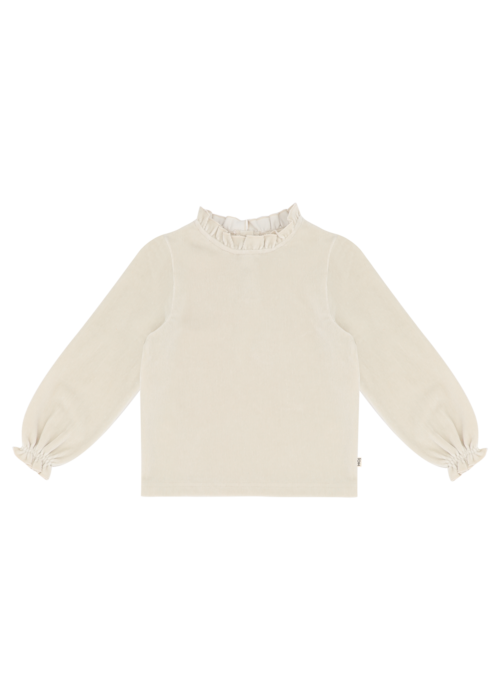 House of Jamie House of Jamie Frill Collar Jumper Sandshell (Rib Velvet)