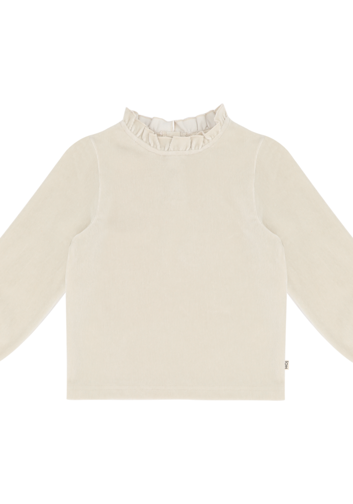 House of Jamie Frill Collar Jumper Sandshell (Rib Velvet)