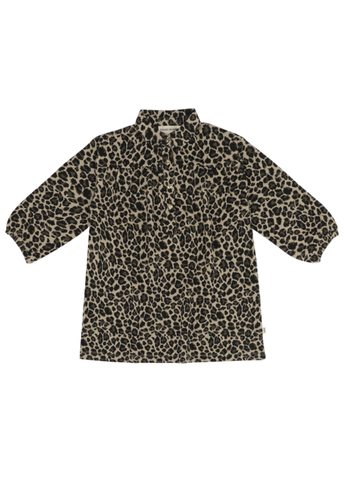 House of Jamie House of Jamie Shirt Collar Dress Leopard Moonlight (Jacquard)