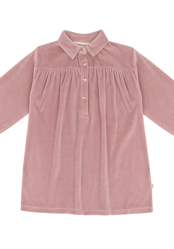 House of Jamie Shirt Collar Dress Mauveglow (Velvet)