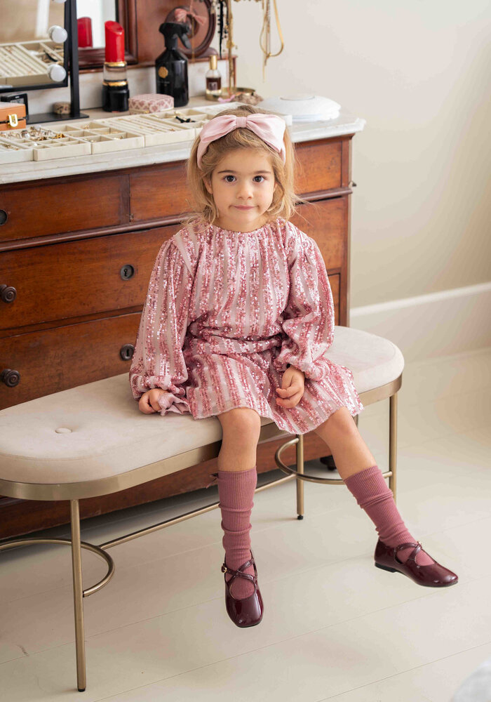 House of Jamie Puff Balloon Sequins Jumper Rose Mauve