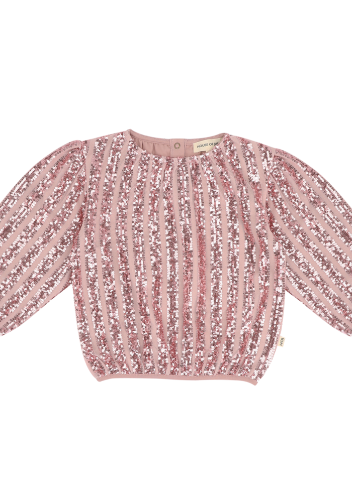 House of Jamie Puff Balloon Sequins Jumper Rose Mauve