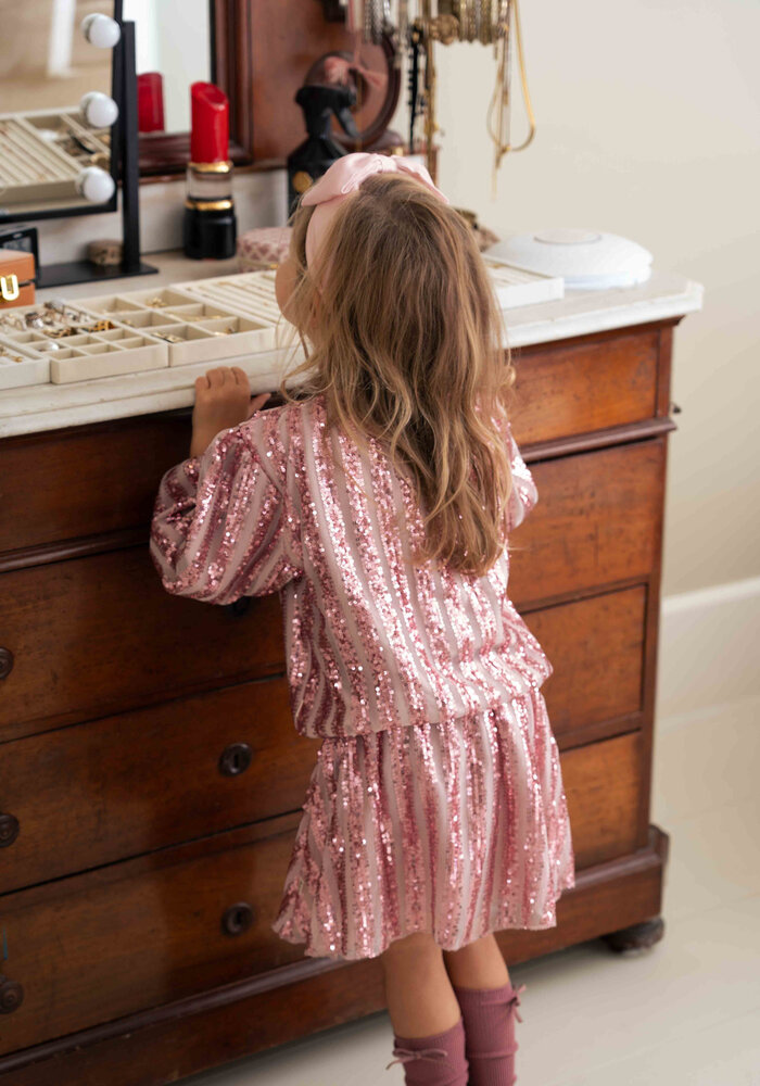 House of Jamie Sequins Skirt Rose Mauve