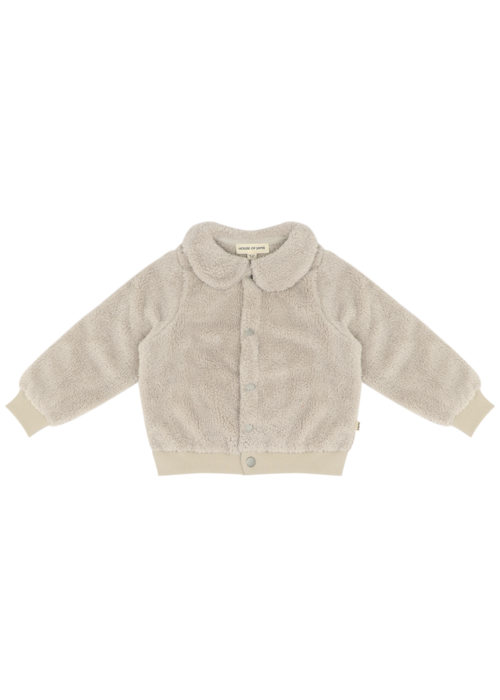 House of Jamie House of Jamie Plush Collar Cardigan Beige (Plush)