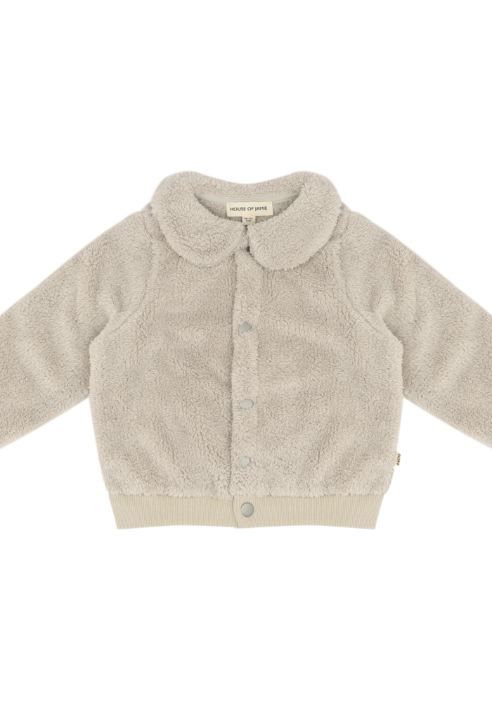 House of Jamie Plush Collar Cardigan Beige (Plush)