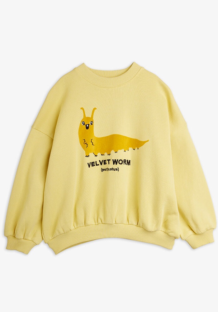 Mini Rodini Velvet worm sp sweatshirt Yellow