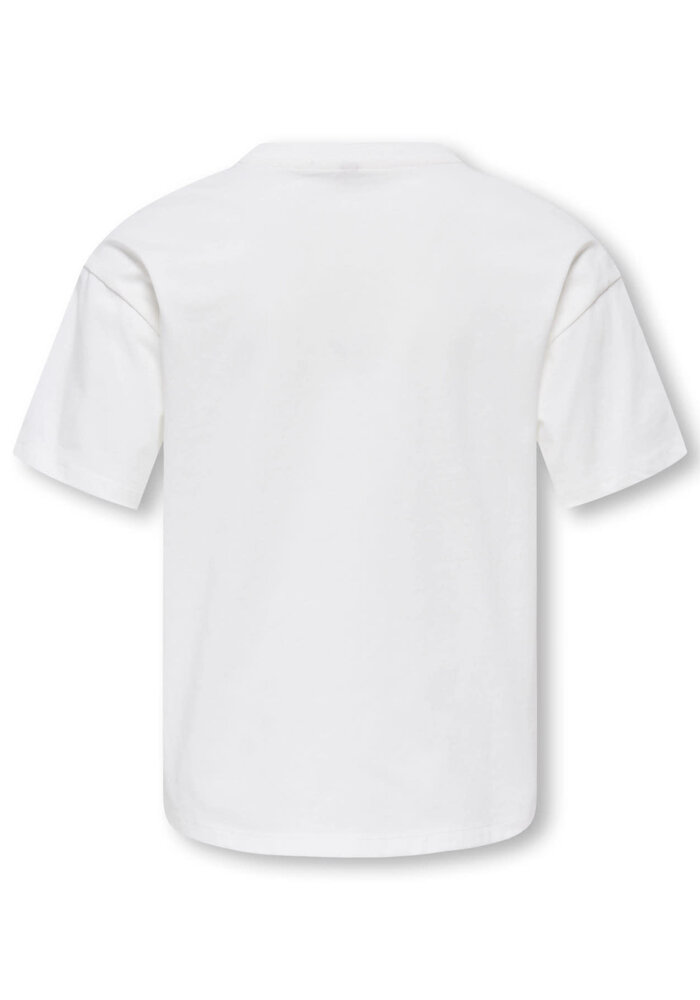 Only Kids KOGBILLY SS RELAX PRINT TEE JRS Cloud Dancer Oui