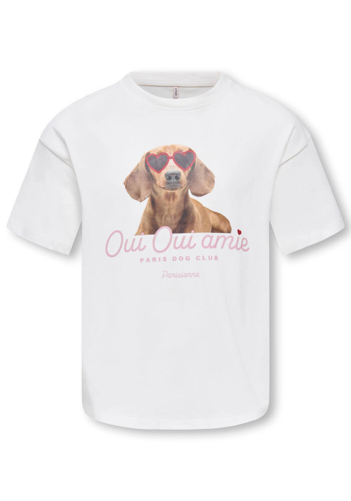 Only Kids KOGBILLY SS RELAX PRINT TEE JRS Cloud Dancer Oui